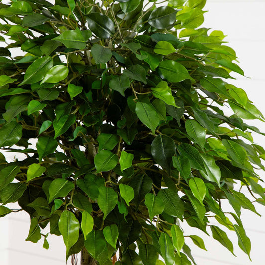 5' Ficus artificial topiary tree with dense green leaves UV resistant indoor/outdoor on Tampa Home & Garden Store