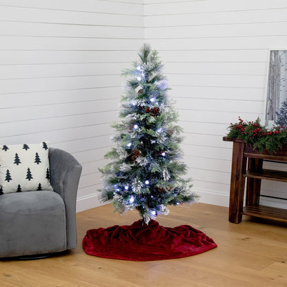 Flocked Pre Lit Christmas Tree and Led Lights