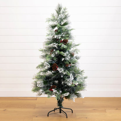 Flocked Pre Lit Christmas Tree and Led Lights