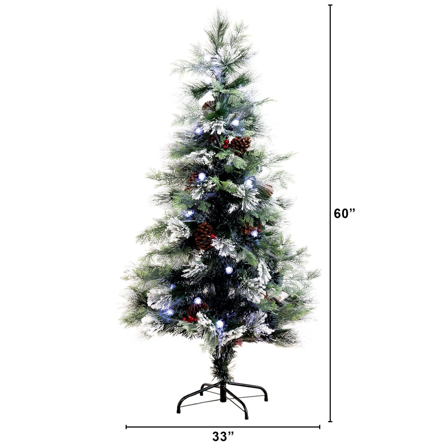 Flocked Pre Lit Christmas Tree and Led Lights