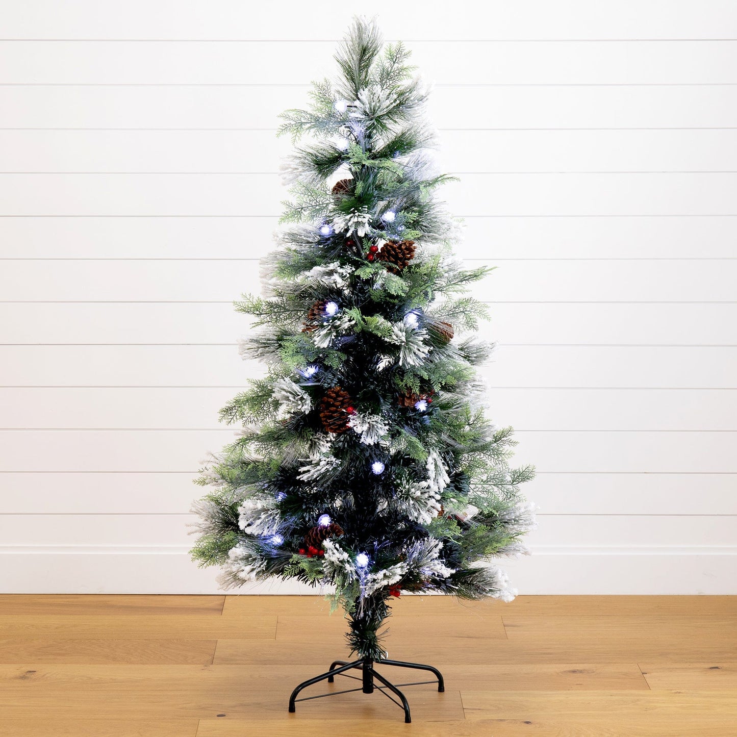 Flocked Pre Lit Christmas Tree and Led Lights