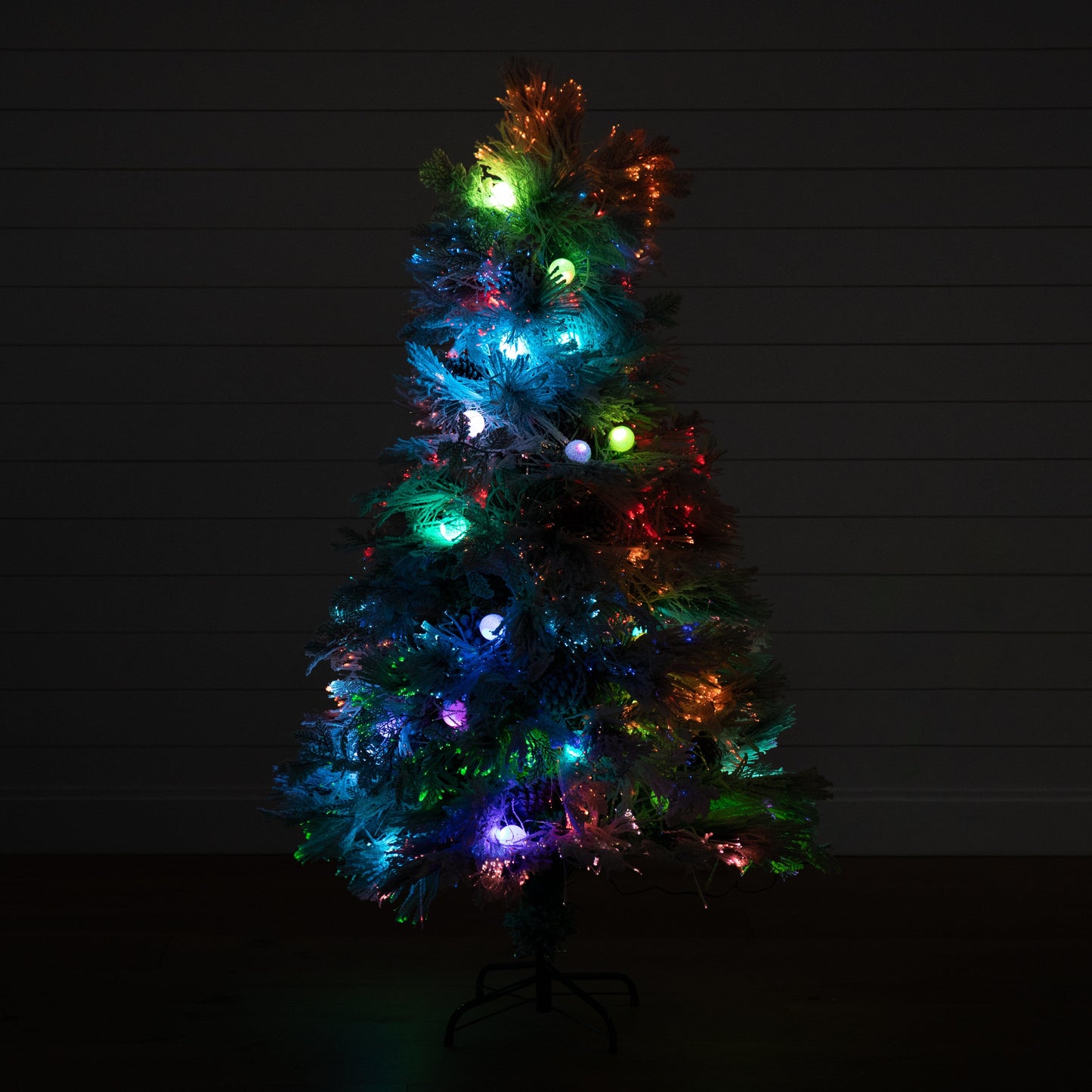 Flocked 5 Ft Led and Pinecone Christmas Tree