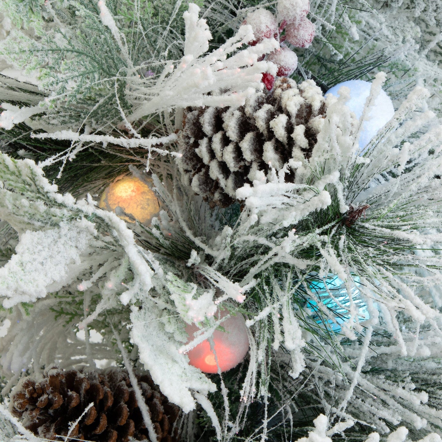 Flocked 5 Ft Led and Pinecone Christmas Tree