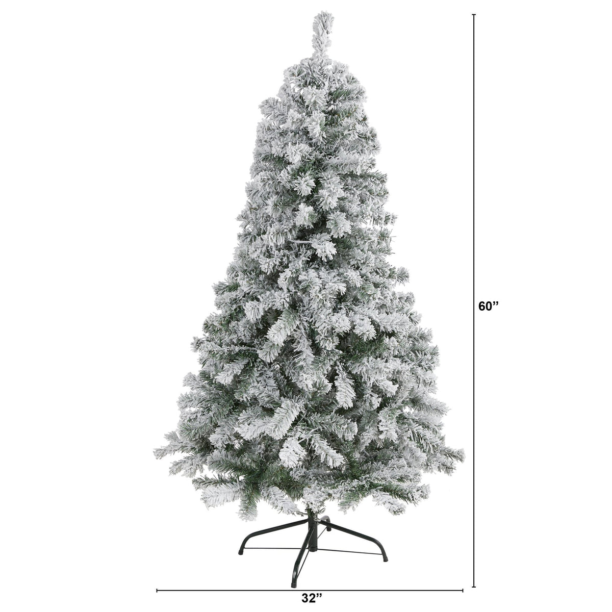 5' Flocked Rock Springs Spruce artificial Christmas tree Nearly Natural snow-flocked evergreen on Tampa Home & Garden Store