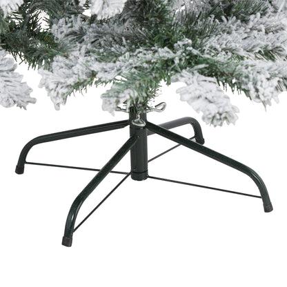 5' Flocked Rock Springs Spruce Christmas Tree by Nearly Natural with snow-flocked branches on Tampa Home & Garden Store