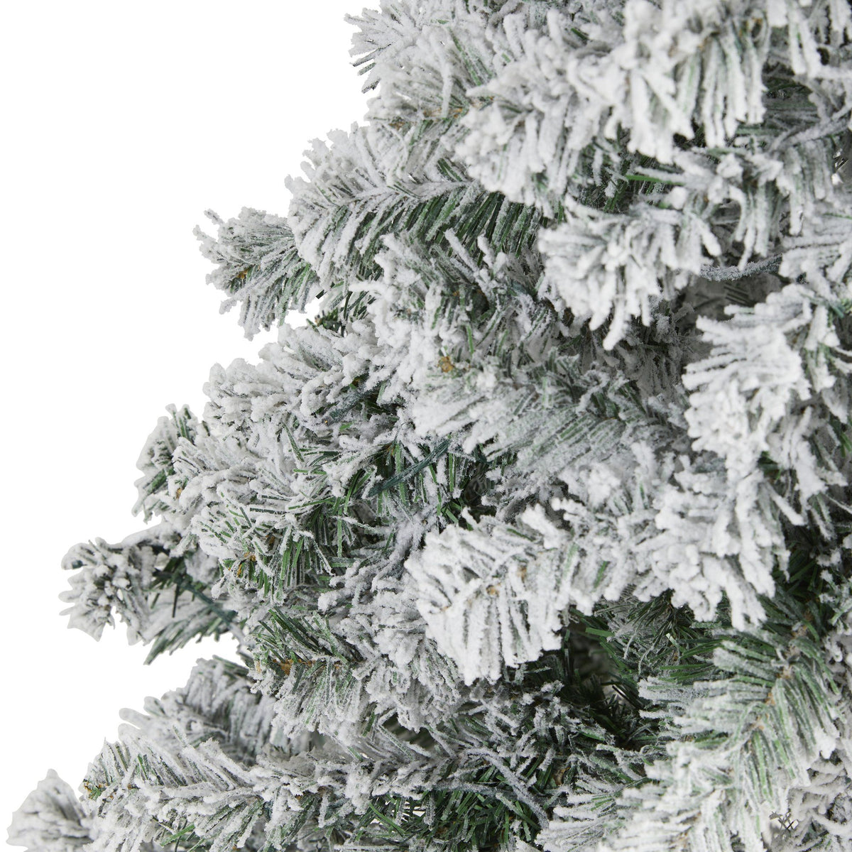 5' Flocked Rock Springs Spruce artificial Christmas tree Nearly Natural with snowy needles on Tampa Home & Garden Store
