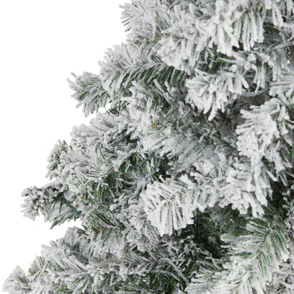 5' Flocked Rock Springs Spruce artificial Christmas tree Nearly Natural with snowy needles on Tampa Home & Garden Store