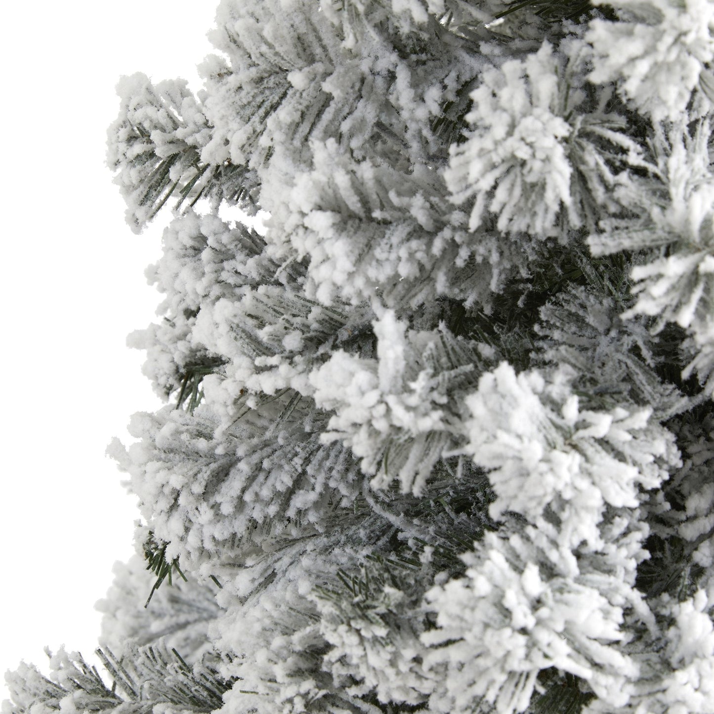 5' Flocked West Virginia Fir artificial Christmas tree Nearly Natural with snow-dusted needles on Tampa Home & Garden Store