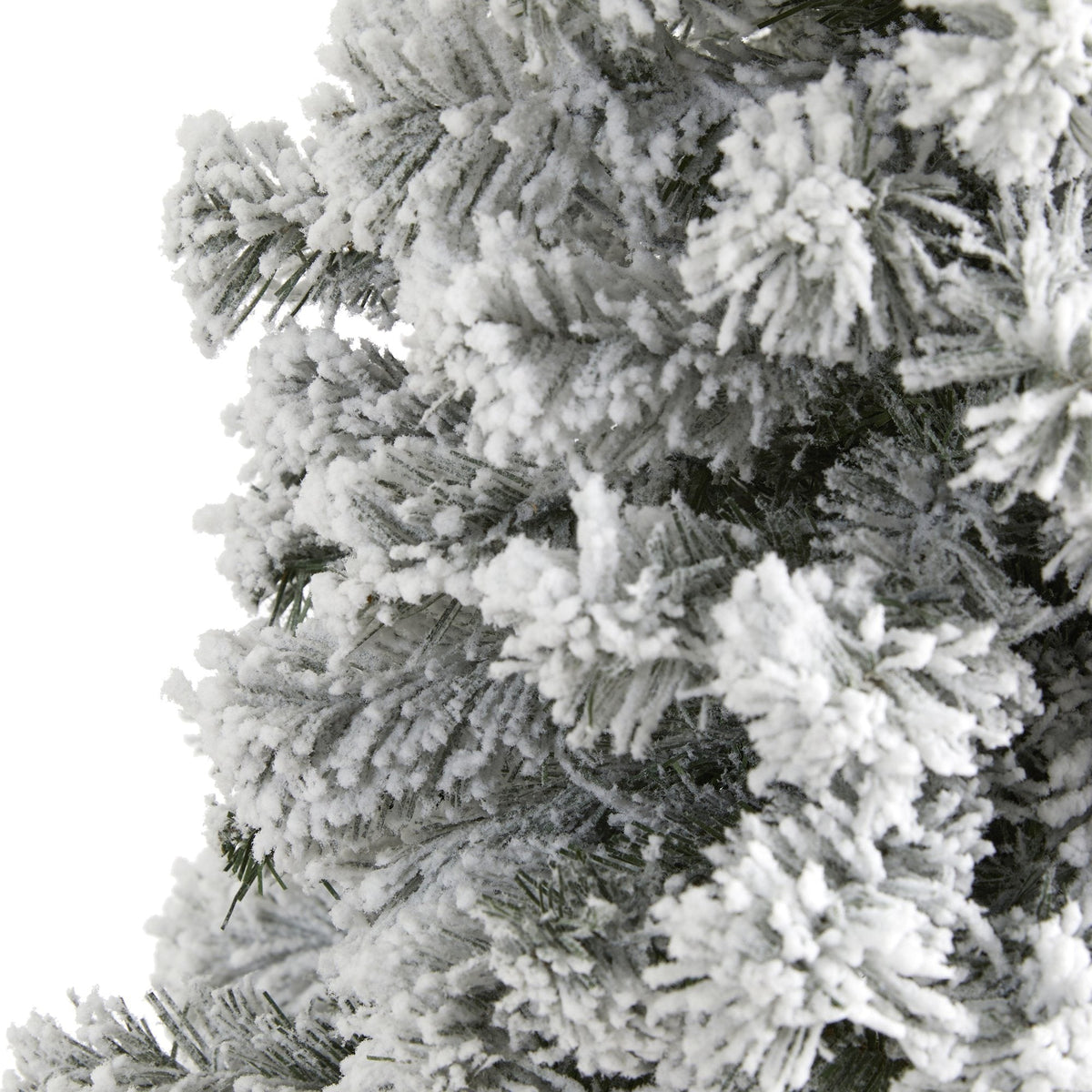 5' Flocked West Virginia Fir artificial Christmas tree Nearly Natural with snow-dusted needles on Tampa Home & Garden Store
