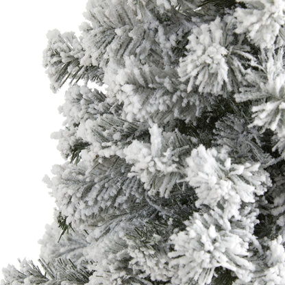 5' Flocked West Virginia Fir artificial Christmas tree Nearly Natural with snow-dusted needles on Tampa Home & Garden Store