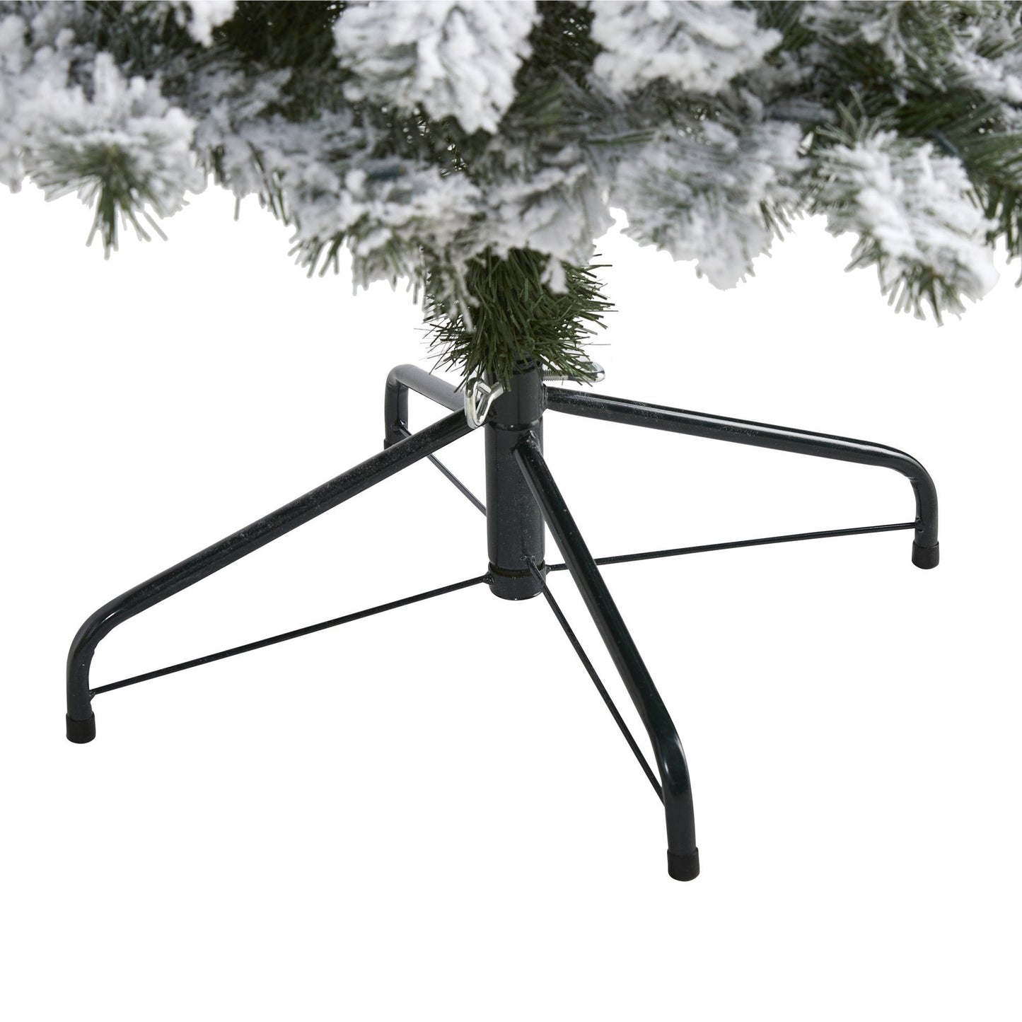 5' flocked West Virginia fir artificial Christmas tree by Nearly Natural on metal stand on Tampa Home & Garden Store