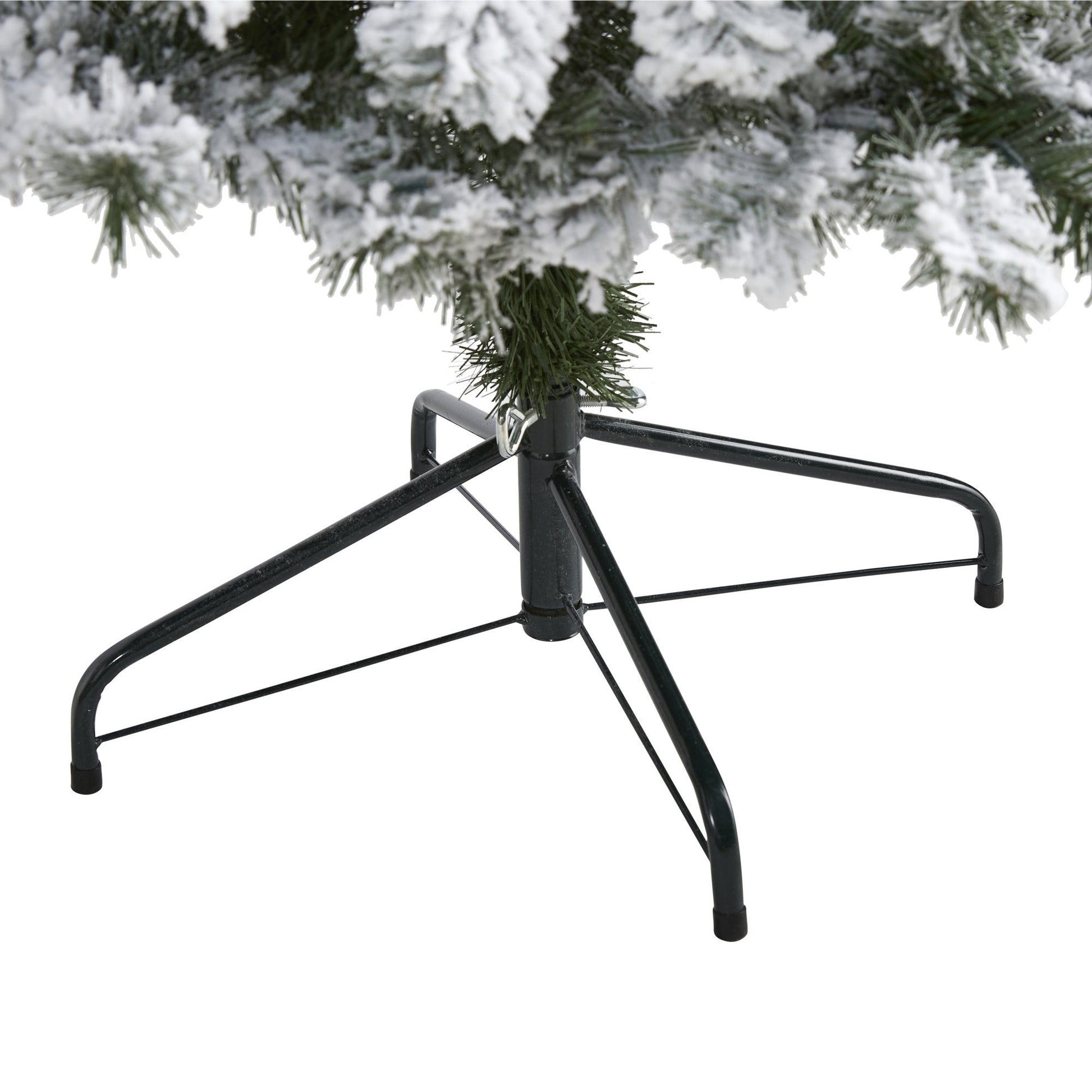 5' flocked West Virginia fir artificial Christmas tree by Nearly Natural on metal stand on Tampa Home & Garden Store