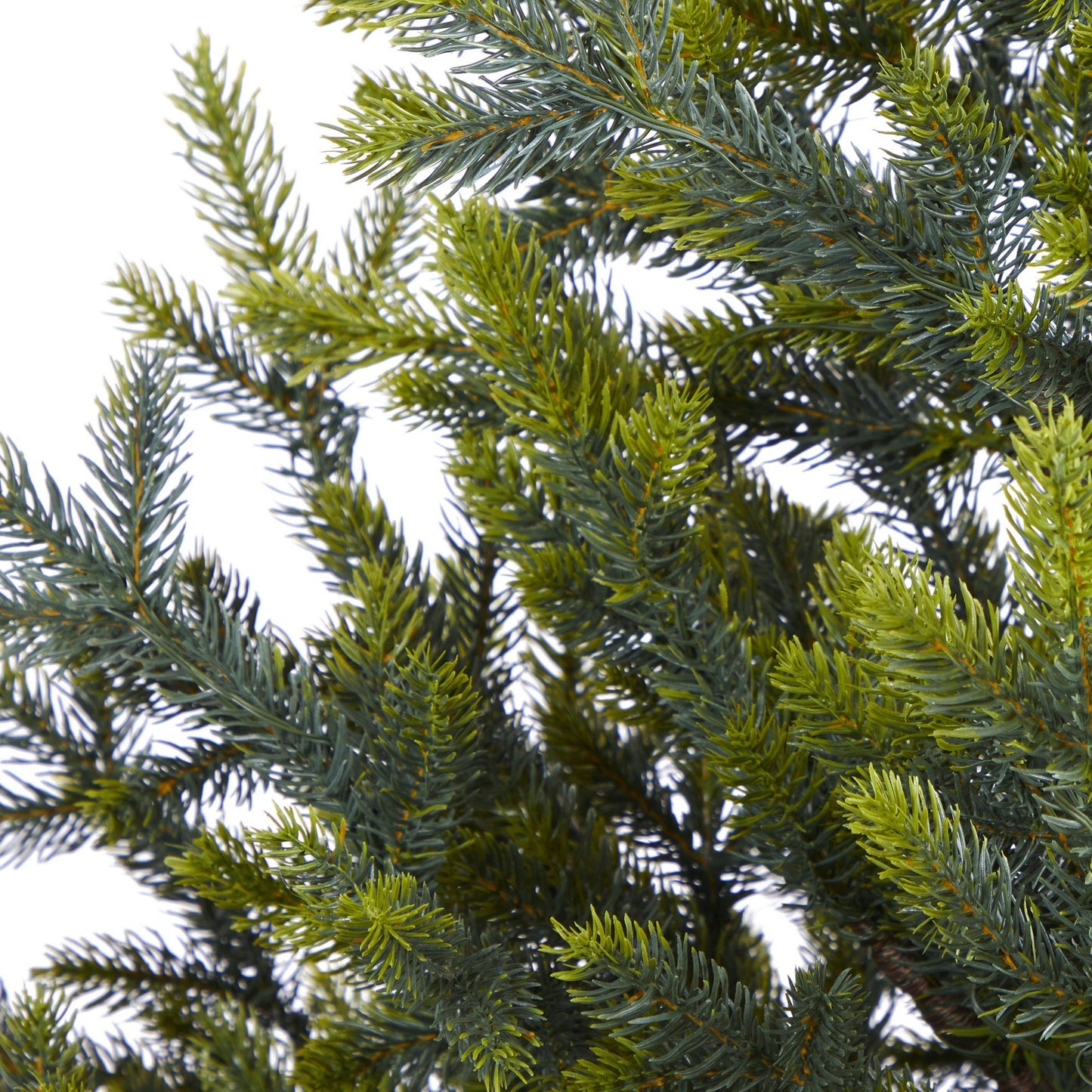 5’ Fraser Fir artificial Christmas tree branches close-up with blue-green needles by Nearly Natural on Tampa Home & Garden Store
