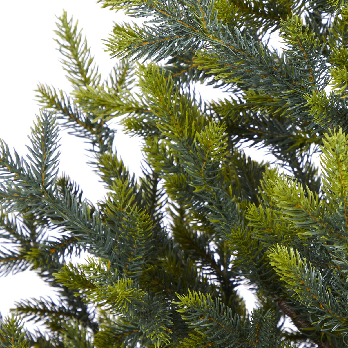 5’ Fraser Fir artificial Christmas tree branches close-up with blue-green needles by Nearly Natural on Tampa Home & Garden Store