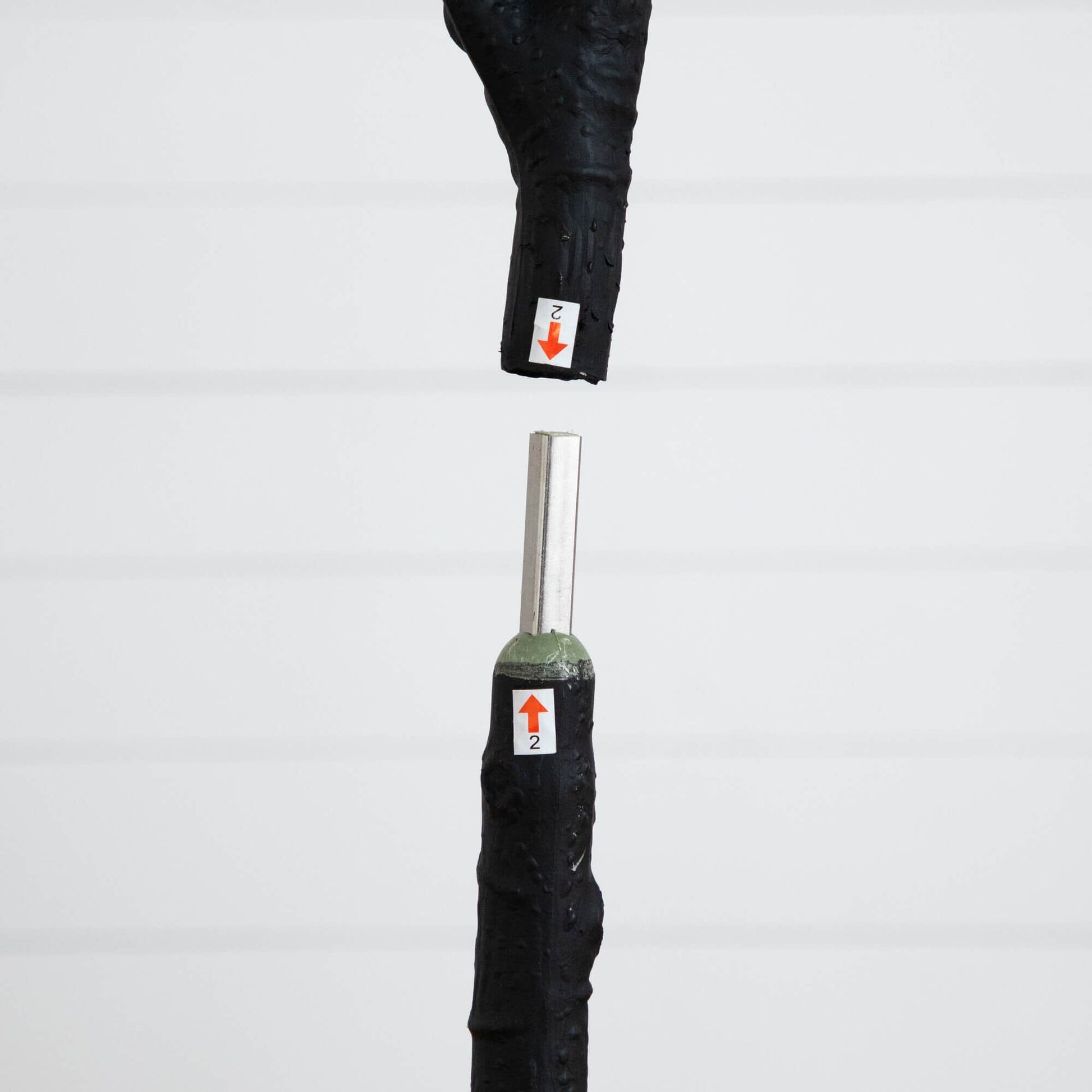 5' Artificial Halloween Black Fiddle Leaf Tree trunk close-up, black wrapped stem, Nearly Natural on Tampa Home & Garden Store