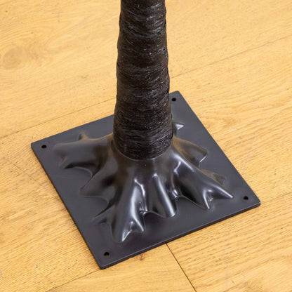 Artificial Halloween Black Twig Tree trunk with glitter specks on a square gray base on Tampa Home & Garden Store