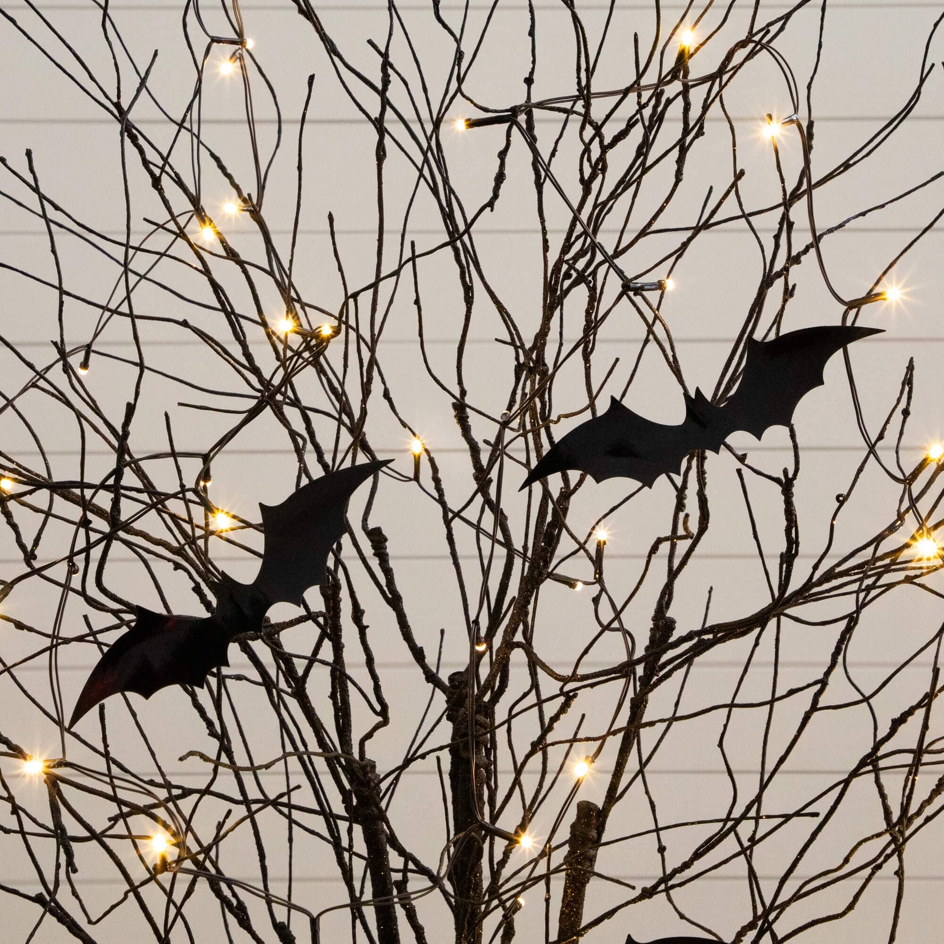 5' Nearly Natural pre-lit Halloween black twig tree with bats and 50 warm white LEDs on Tampa Home & Garden Store