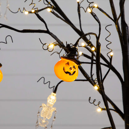 Nearly Natural 5' pre-lit Halloween ornament tree with orange pumpkins and 72 white LEDs on Tampa Home & Garden Store