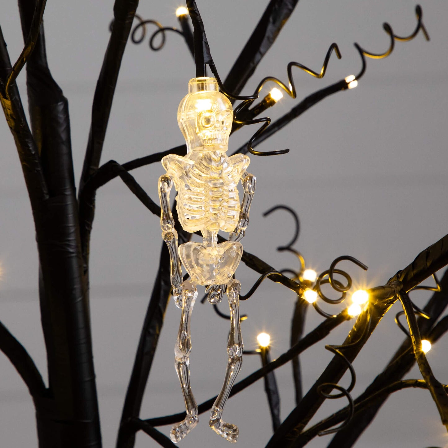 5' Pre-Lit Halloween Pumpkins and Skulls Ornament Tree with 72 LEDs, crystal skeletons on Tampa Home & Garden Store