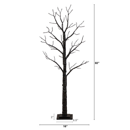 5' Pre-Lit Artificial Halloween Twig Tree with 360 orange & purple LED lights by Nearly Natural on Tampa Home & Garden Store