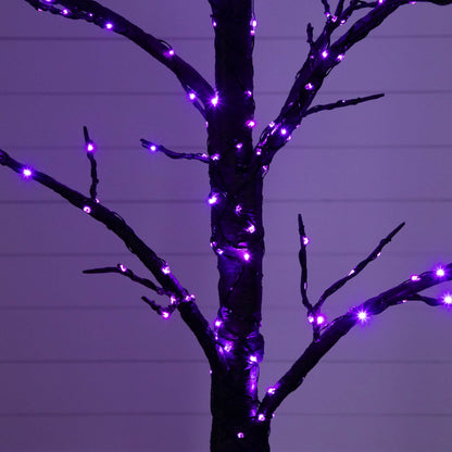 5' Pre-Lit Artificial Halloween Twig Tree with 360 orange and purple LEDs by Nearly Natural on Tampa Home & Garden Store