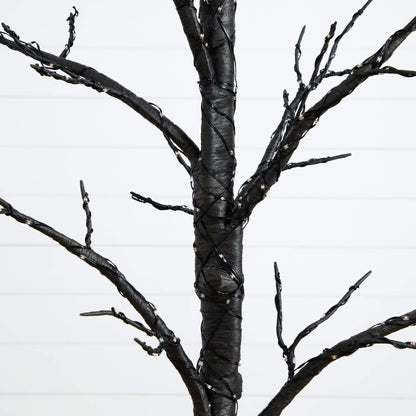5-ft Nearly Natural pre-lit Halloween twig tree with orange and purple LEDs on Tampa Home & Garden Store
