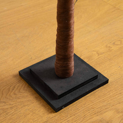 5 ft pre-lit autumn artificial tree trunk wrapped in brown tape on black display base on Tampa Home & Garden Store
