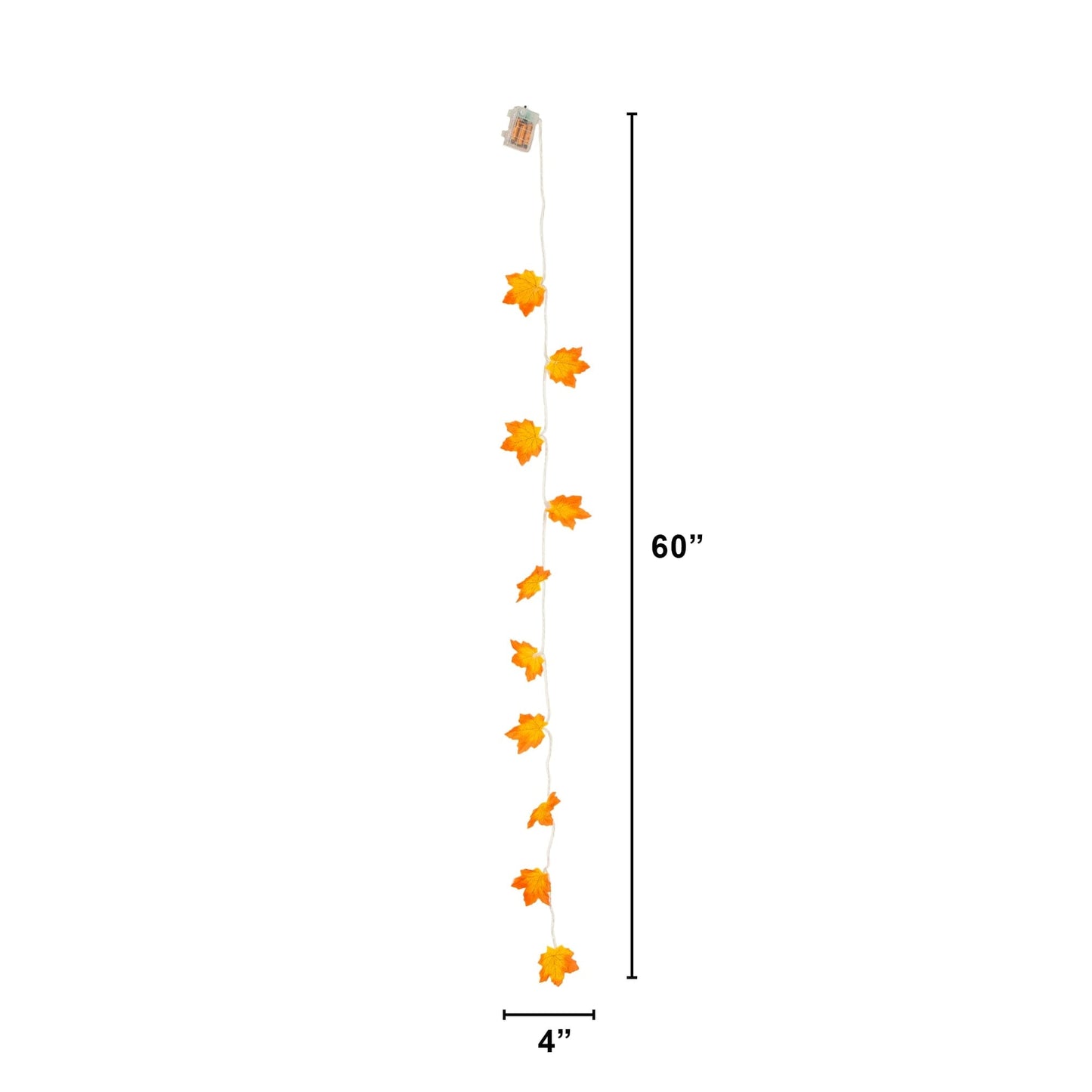 5 ft pre-lit maple leaf garland with orange autumn leaves and warm white LEDs on Tampa Home & Garden Store
