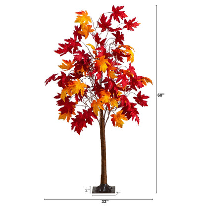 5' Pre-Lit Autumn Weeping Maple artificial tree by Nearly Natural with 240 warm white LEDs on Tampa Home & Garden Store