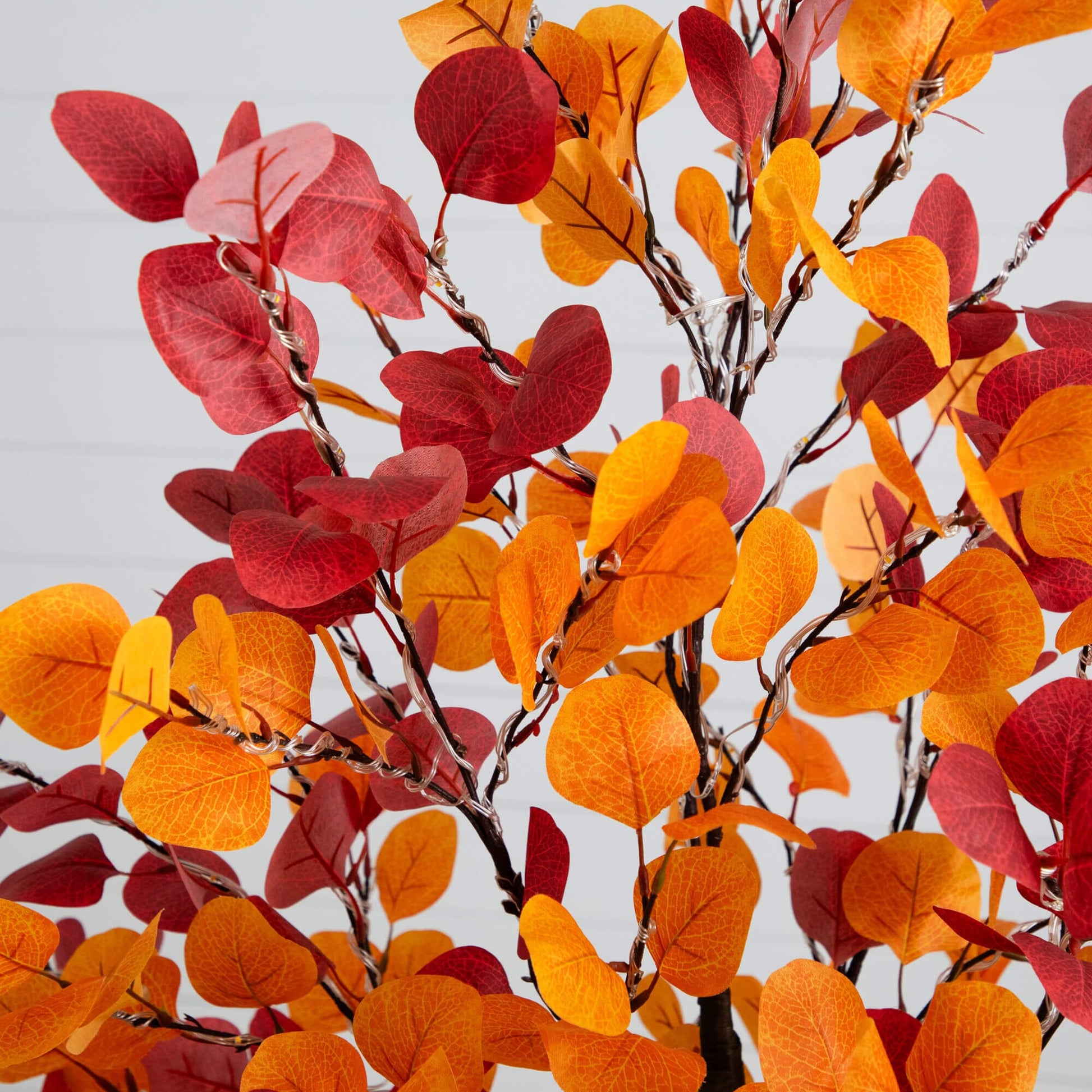 5' Pre-Lit Bright Autumn Eucalyptus Tree with 300 Warm White LEDs Nearly Natural on Tampa Home & Garden Store