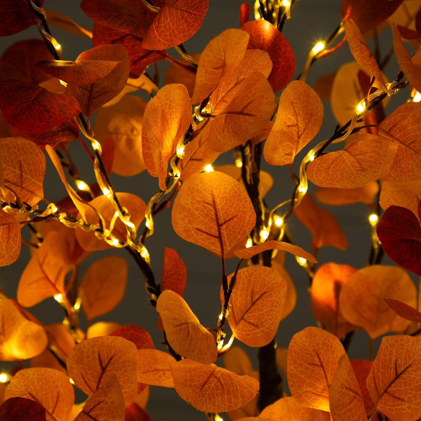 5' Pre-Lit Autumn Eucalyptus Tree with 300 warm white LEDs by Nearly Natural on Tampa Home & Garden Store