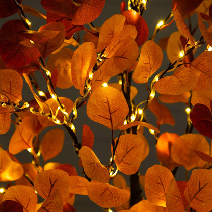 5' Pre-Lit Autumn Eucalyptus Tree with 300 warm white LEDs by Nearly Natural on Tampa Home & Garden Store