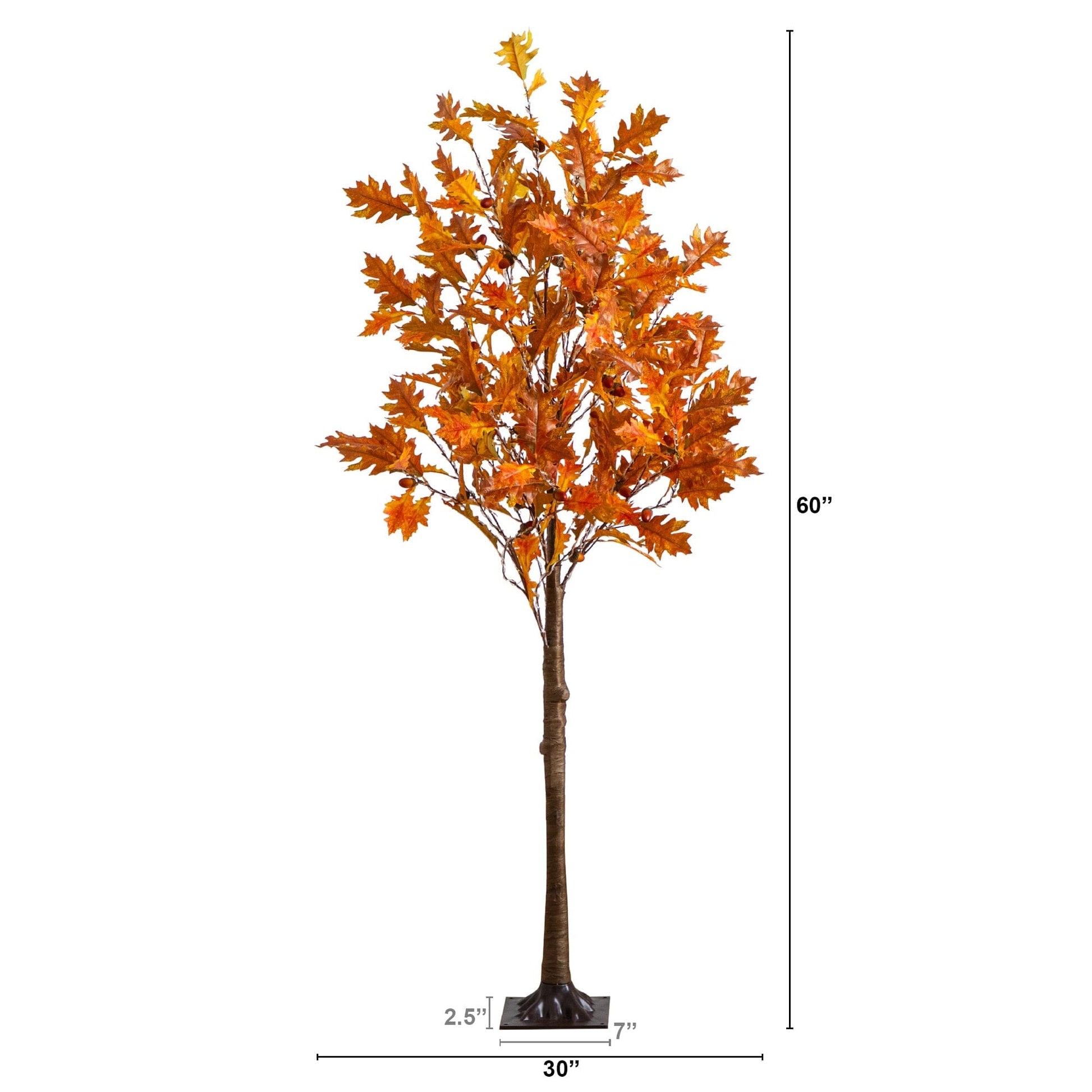 5' Pre-Lit Burnt Orange Autumn Maple Artificial Tree by Nearly Natural, 240 warm white LEDs on Tampa Home & Garden Store