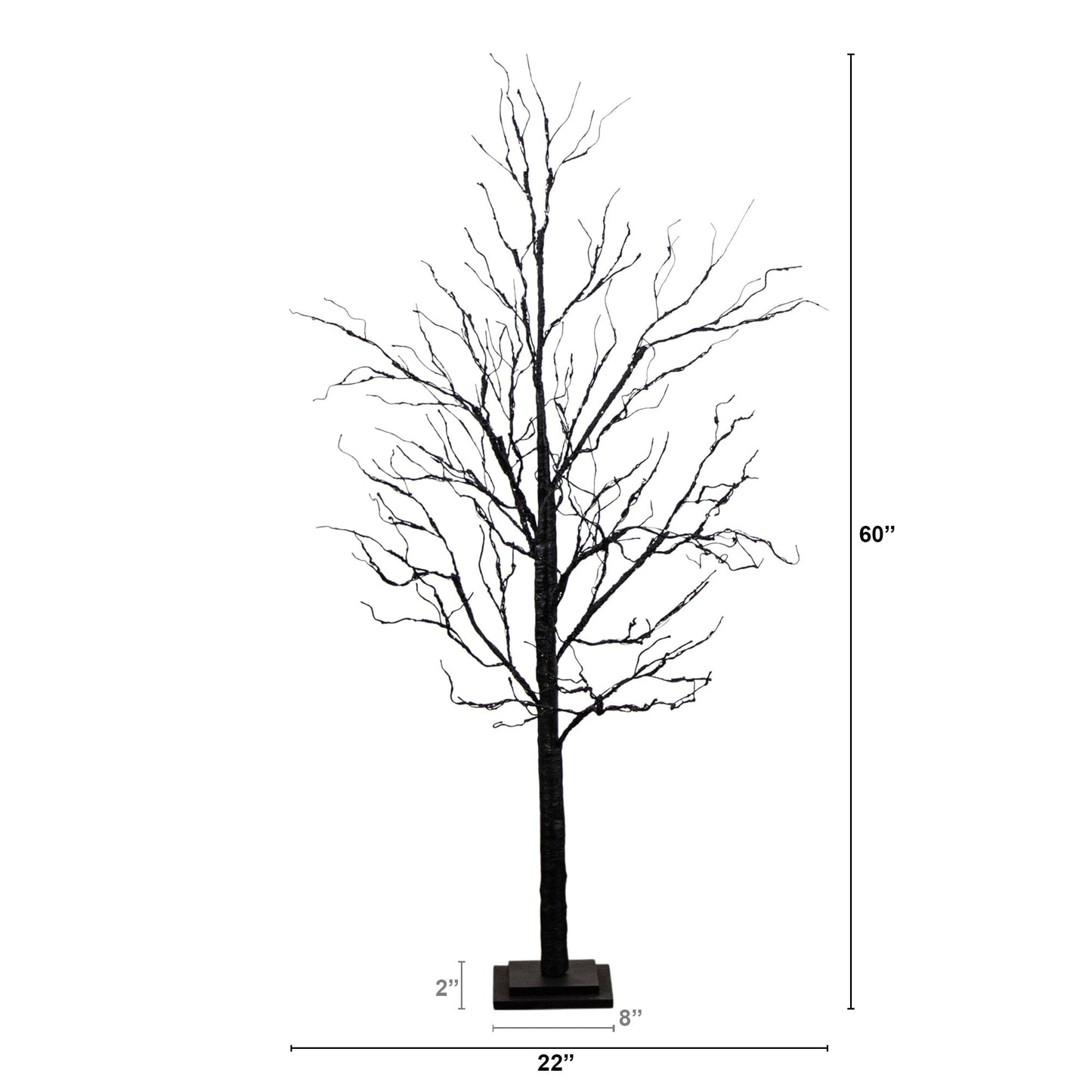 5 ft Pre-Lit Halloween black twig artificial tree by Nearly Natural with orange and purple LEDs on Tampa Home & Garden Store