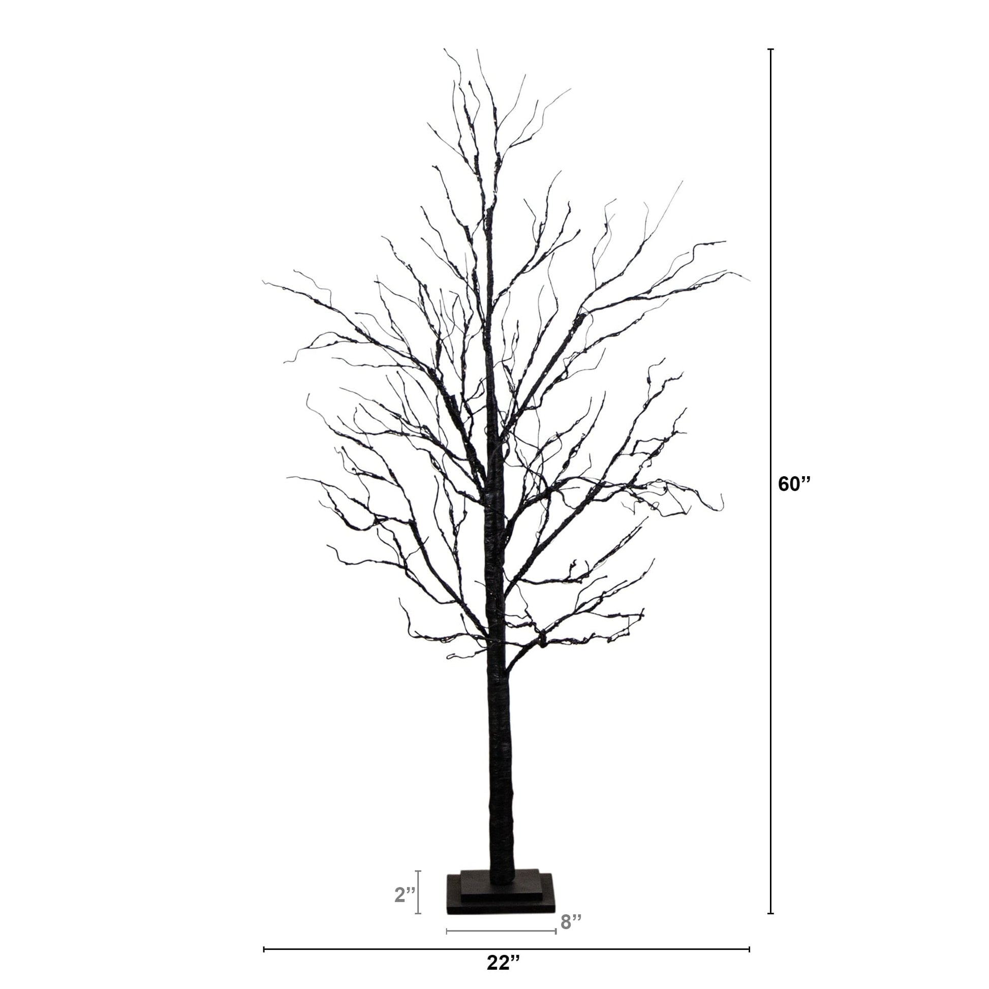 5 ft Pre-Lit Halloween black twig artificial tree by Nearly Natural with orange and purple LEDs on Tampa Home & Garden Store