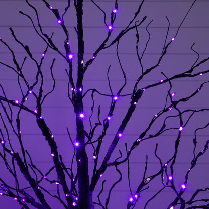 5' Pre-Lit Halloween Black Twig Artificial Tree with 240 orange & purple LEDs by Nearly Natural on Tampa Home & Garden Store