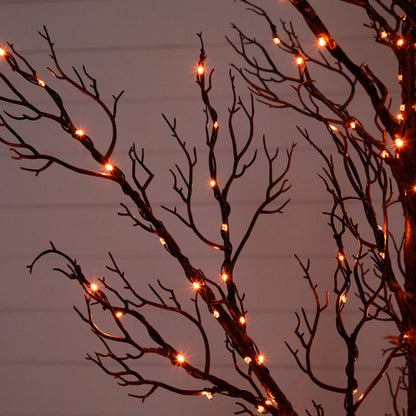 5' Pre-Lit Halloween Minimalist Twig Tree with 240 orange & purple LEDs Nearly Natural on Tampa Home & Garden Store