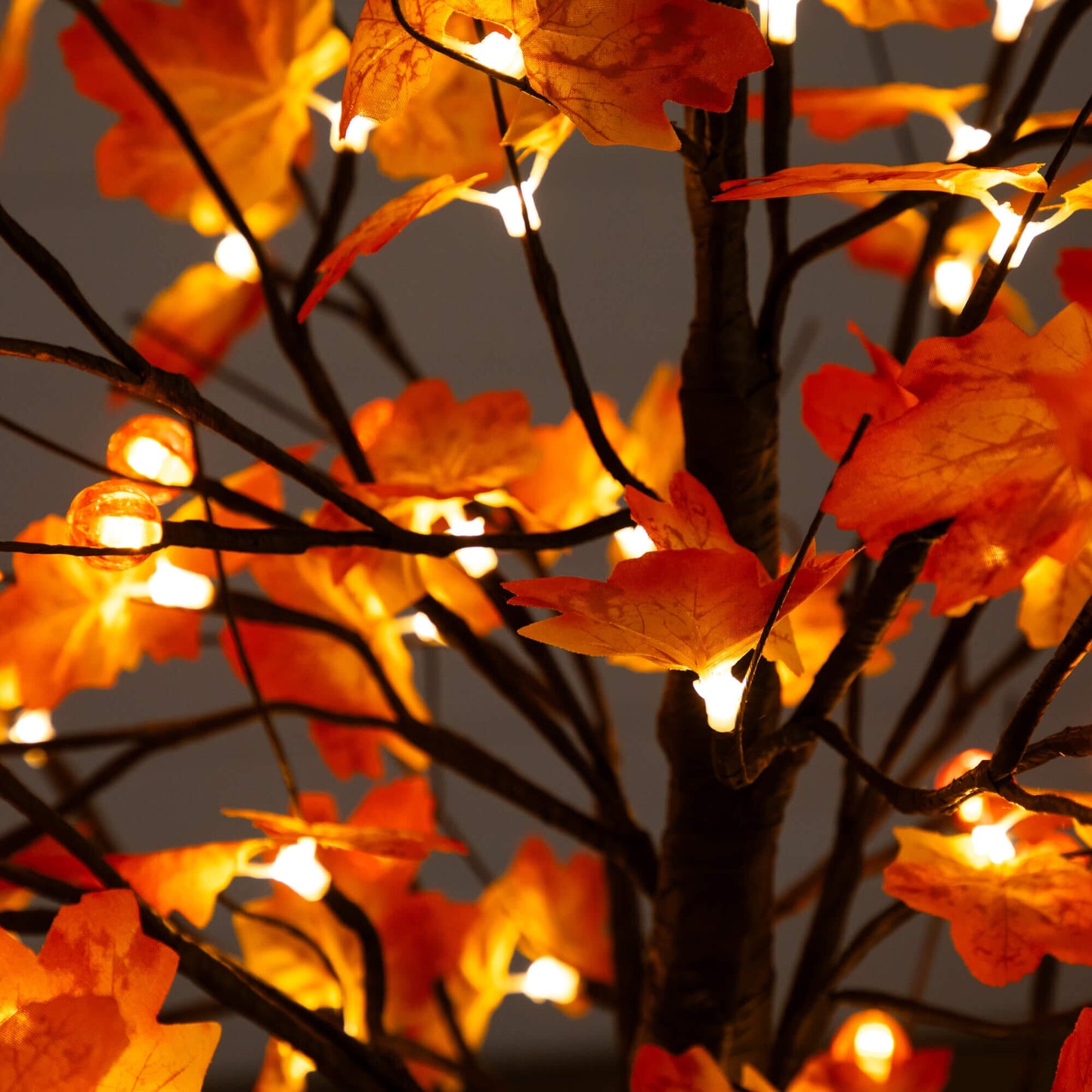 5' Nearly Natural autumn maple pre-lit tree with 96 LED warm white & orange pumpkin lights on Tampa Home & Garden Store