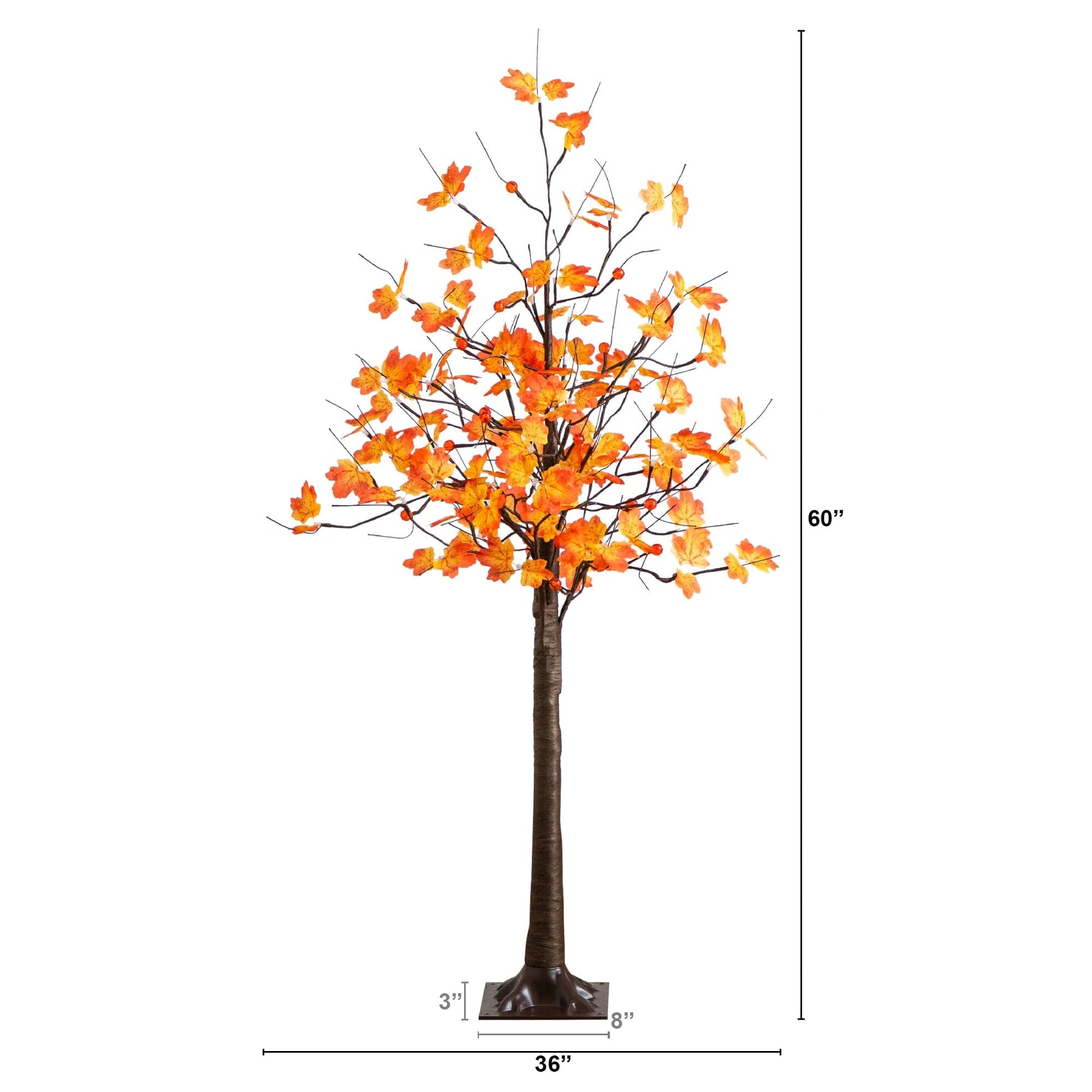 Tree Nearly Natural 5 ft pre-lit autumn maple with 96 LED white and orange pumpkin lights on Tampa Home & Garden Store