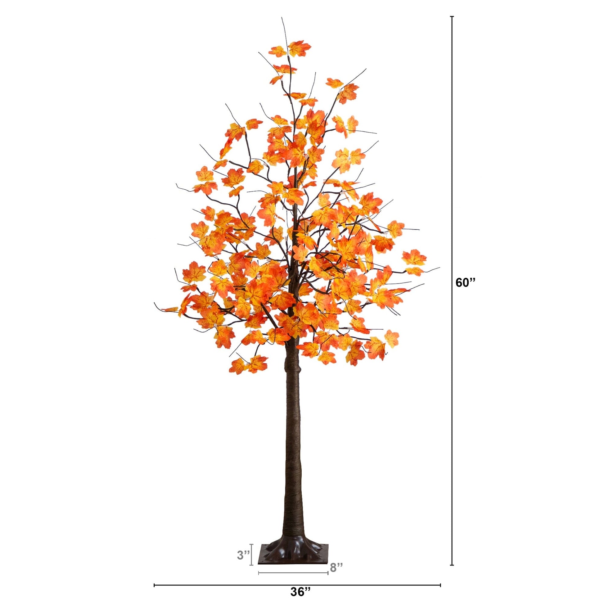 Tree Nearly Natural 5' pre-lit autumn maple artificial tree with 96 warm white LED lights on Tampa Home & Garden Store