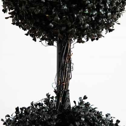 5' UV resistant black boxwood triple-ball topiary indoor/outdoor use Nearly Natural on Tampa Home & Garden Store