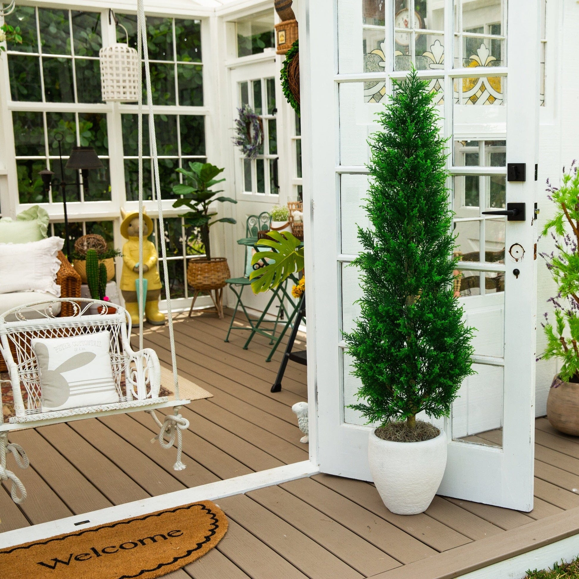 5' UV Resistant Artificial Cypress Tower Tree by Nearly Natural for indoor/outdoor use on Tampa Home & Garden Store
