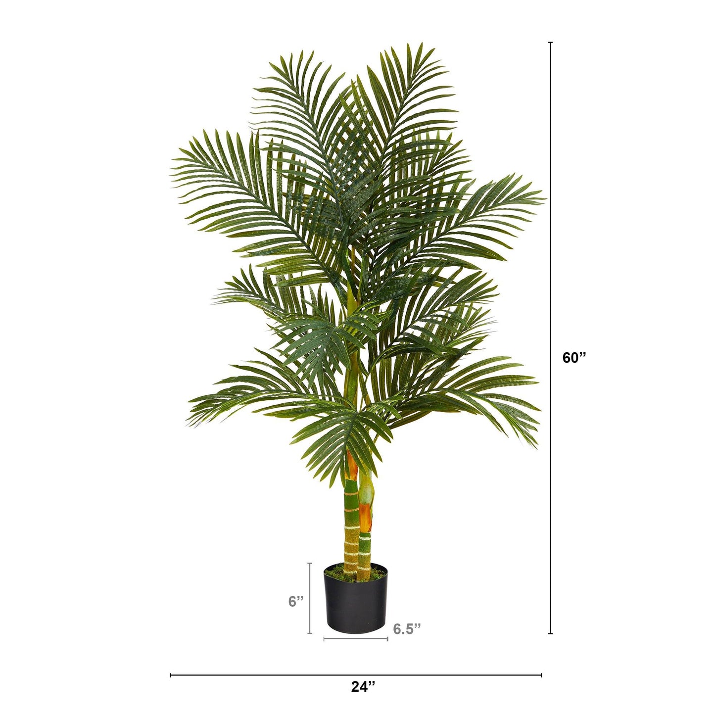 Faux palmier golden cane de 1,5 m à double tronc