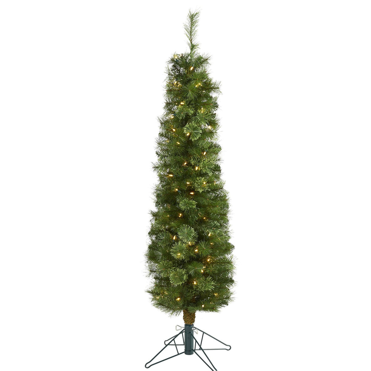 Nearly Natural 5 ft green pencil Christmas tree with 100 LEDs and 198 bendable branches on Tampa Home & Garden Store