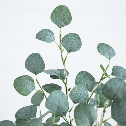 Artificial Eucalyptus Tree and Warm LED Lights