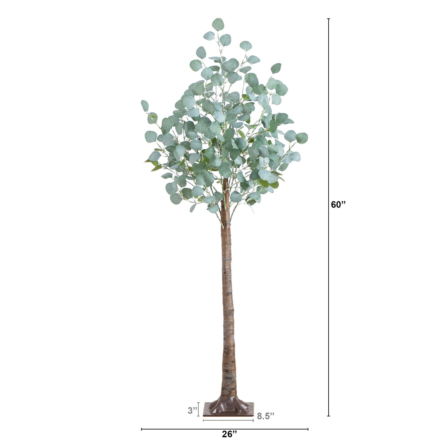 Artificial Eucalyptus Tree and Warm LED Lights