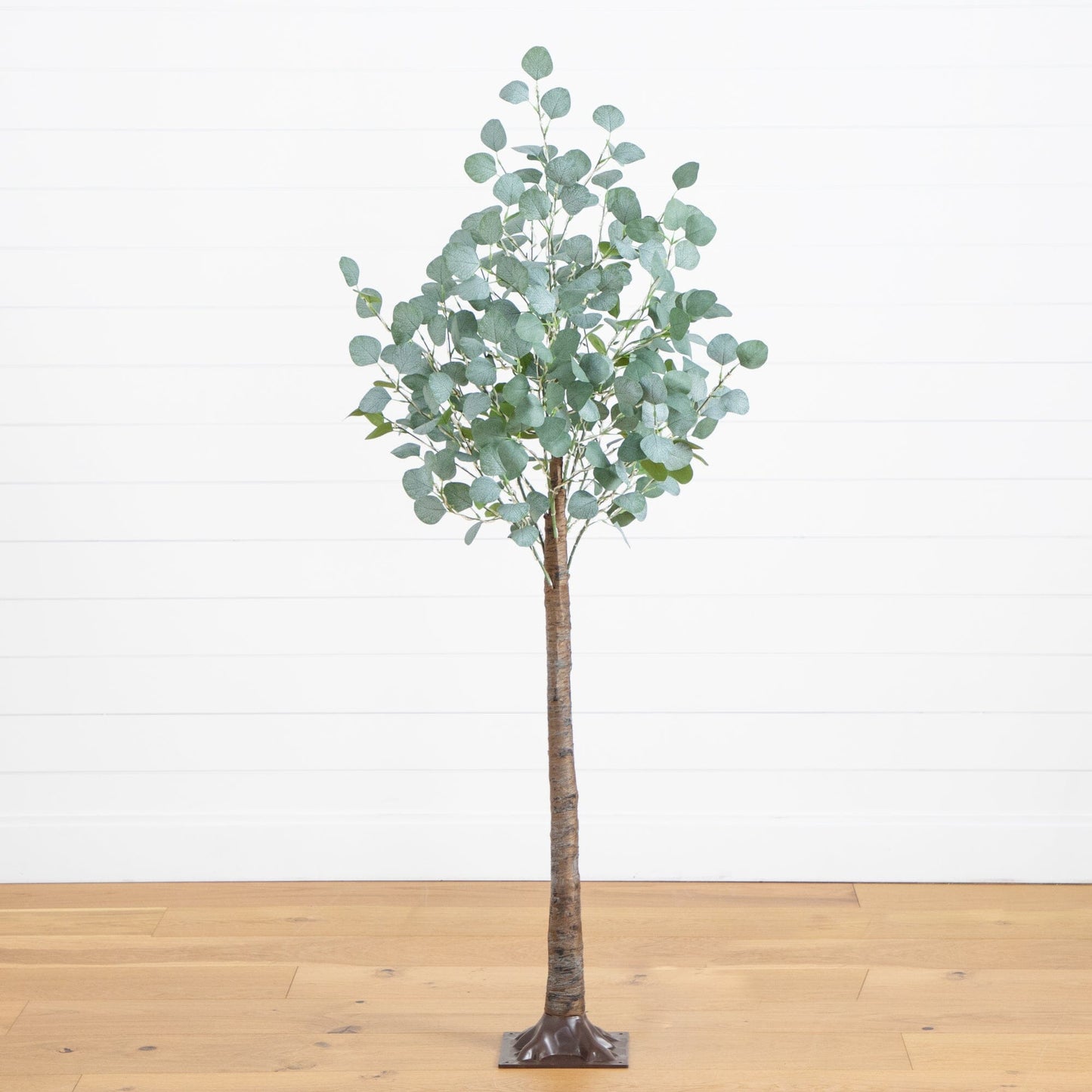 Artificial Eucalyptus Tree and Warm LED Lights