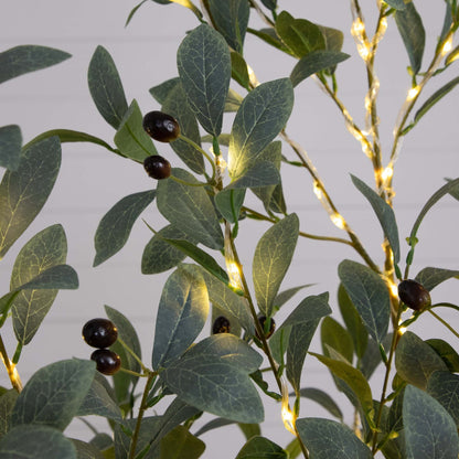 Artificial Fruiting Olive Tree with Warm Lights