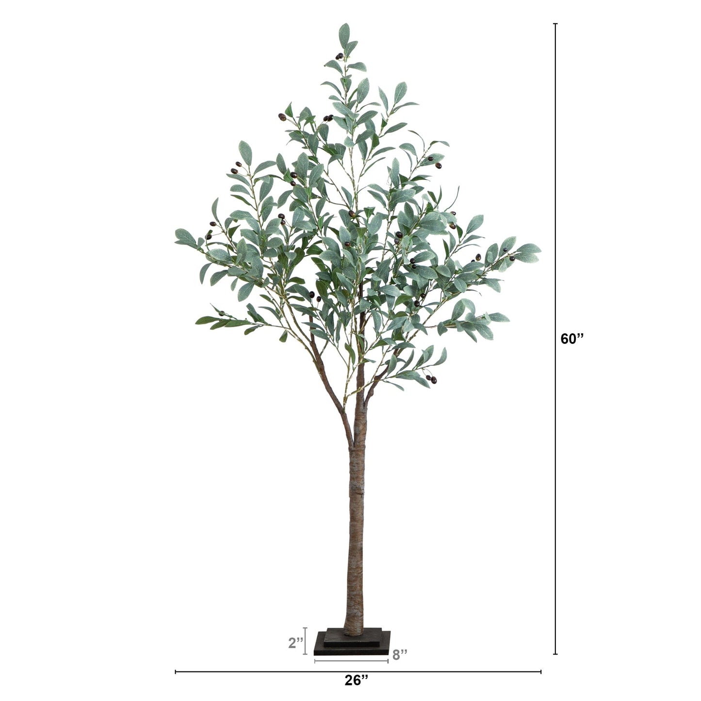 Artificial Fruiting Olive Tree with Warm Lights