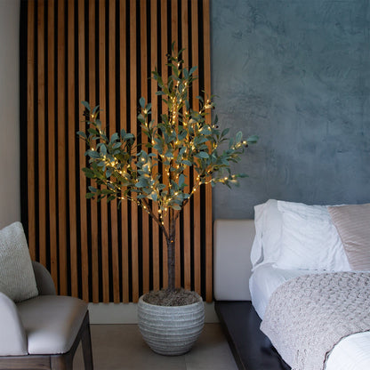 Artificial Fruiting Olive Tree with Warm Lights